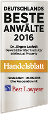 Handelsblatt Best Lawyers Jürgen Lachnit 2016