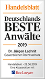 Handelsblatt Best Lawyers Jürgen Lachnit 2019