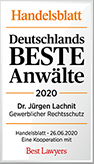 Handelsblatt Best Lawyers Jürgen Lachnit 2020